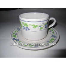 Haonai ceramic side decal stacking coffee cups and saucers